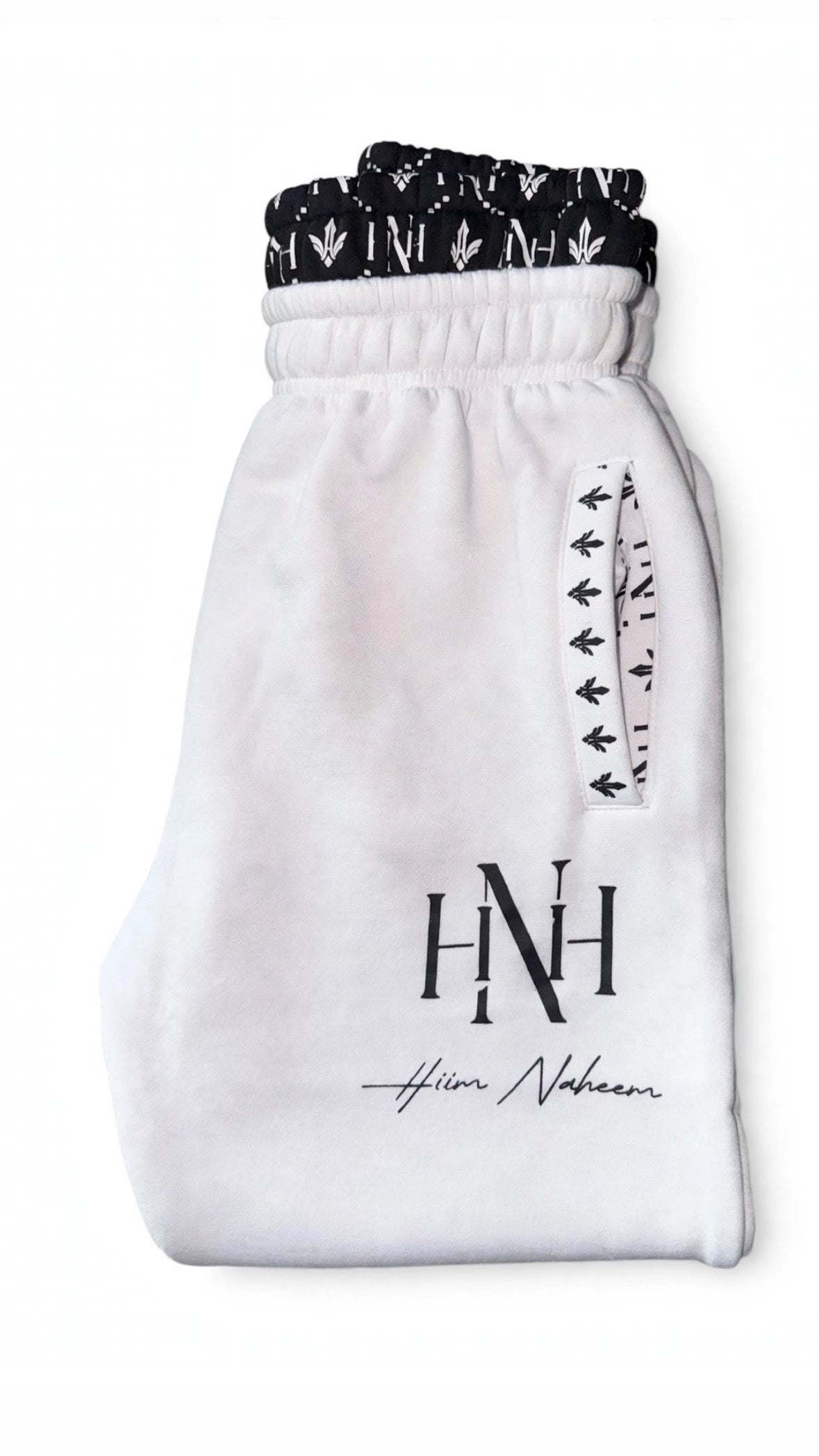 HNH Monogram Black Sweats — Waistband Detail